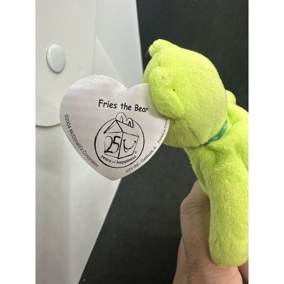 2004 Ty Beanie Babies #11 Fries The Bear 25th Anniversary McDonald's Happy Meal - Picture 3 of 3
